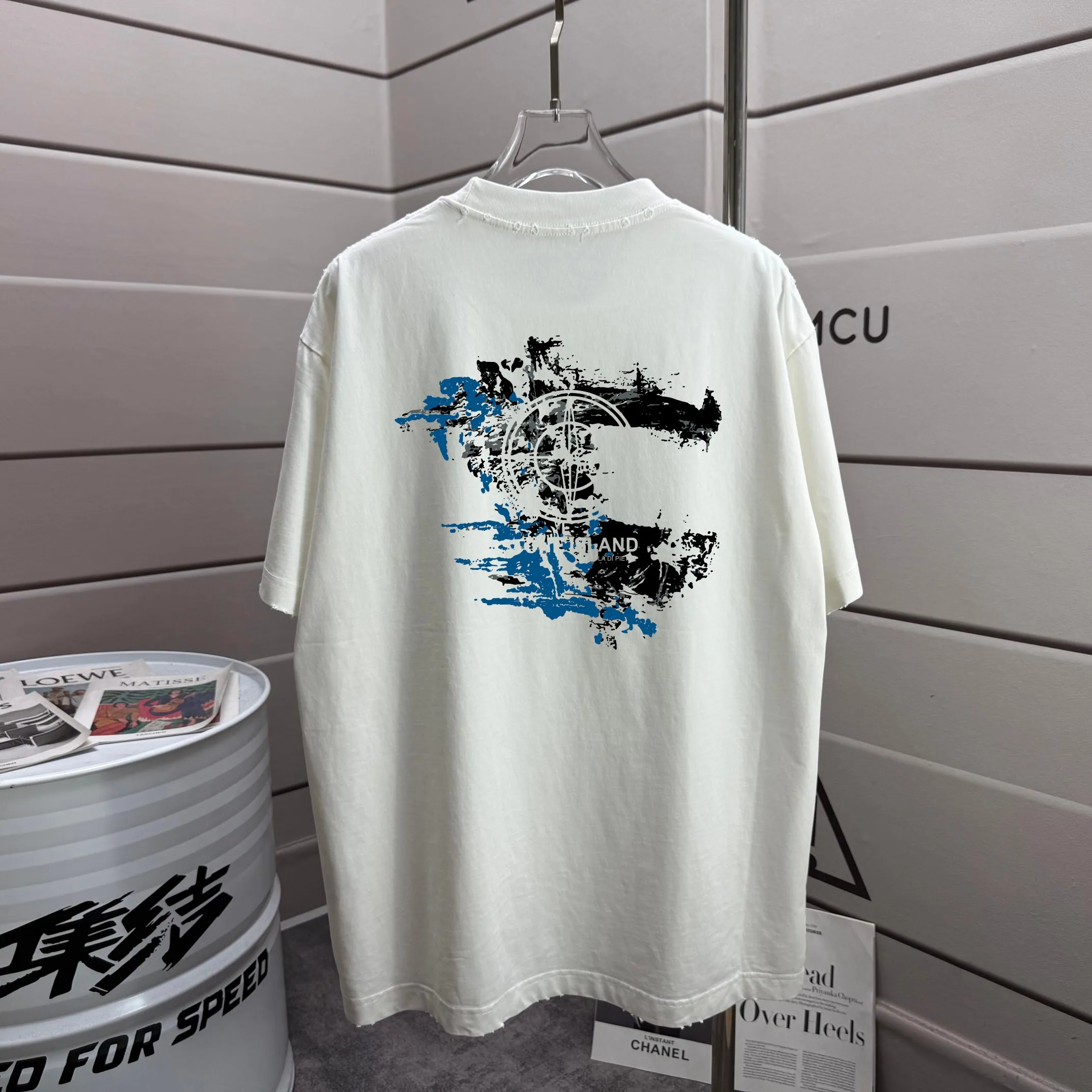 P160 Ston* islan* 石*岛 2025 autumn and winter new style, washed and worn 320g round neck short-sleeved tee, loose version for men and women, color: washed black, washed white, washed gray, washed brown gray Size: S M L XL XXL Size: S (90-130 catties) M (120-150 catties) L (140-165 catties) (160-180 catties) XXL (180-210 catties)